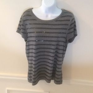 Ann Taylor striped sequined top